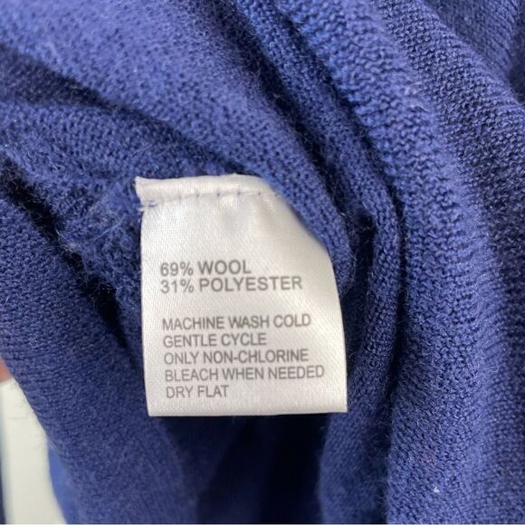 LOFT Blue Wool Blend Cardigan Sweater Size L EUC - Picture 6 of 6
